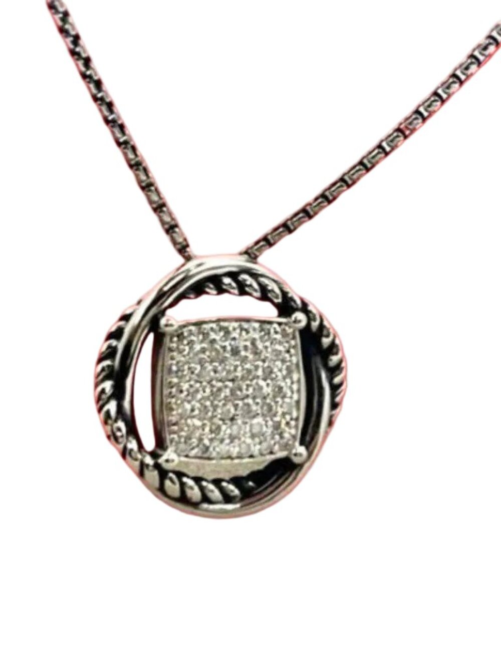 David Yurman Sterling Silver Infinity Pave Diamond